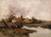 Eugene Galien-Laloue Village au Bord de Eau oil